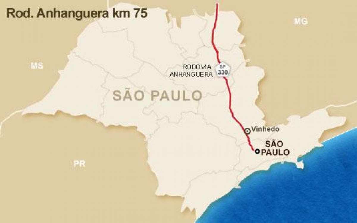 Kaart van Anhanguera highway - SP 330