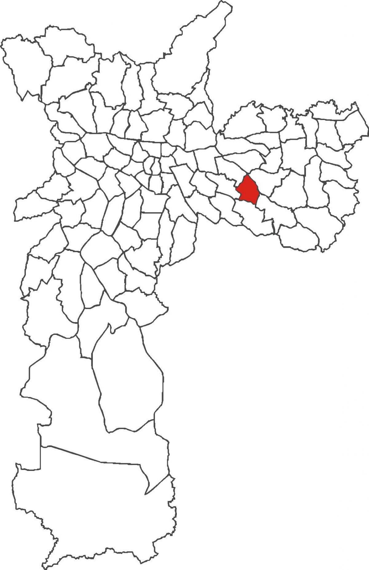 Kaart van Aricanduva wijk