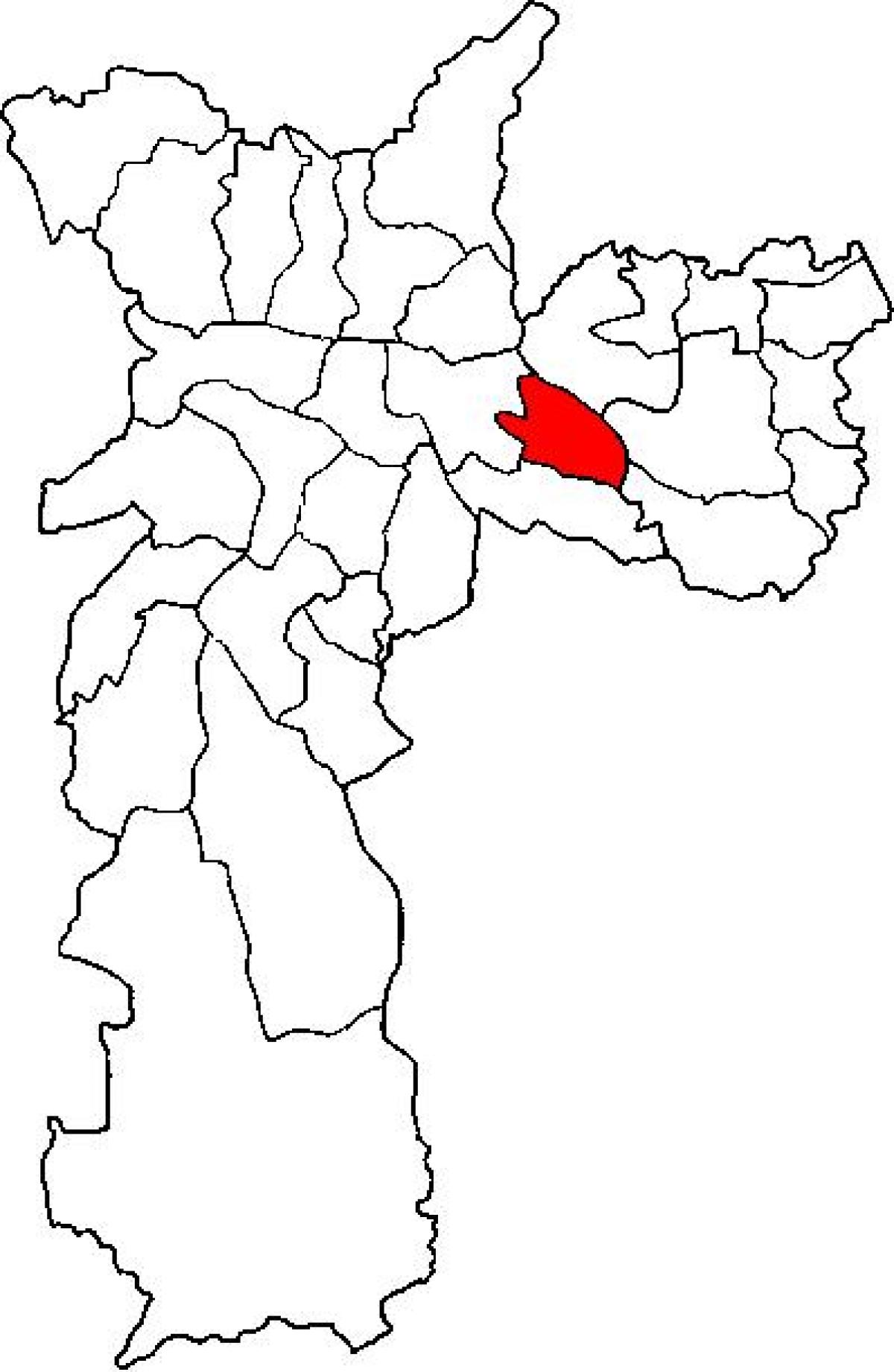Kaart van Aricanduva-Vila Formosa sub-prefectuur São Paulo