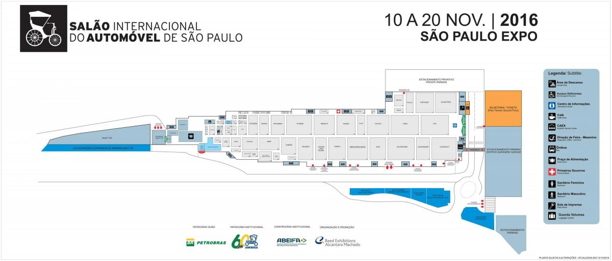 Kaart van de autoshow van São Paulo