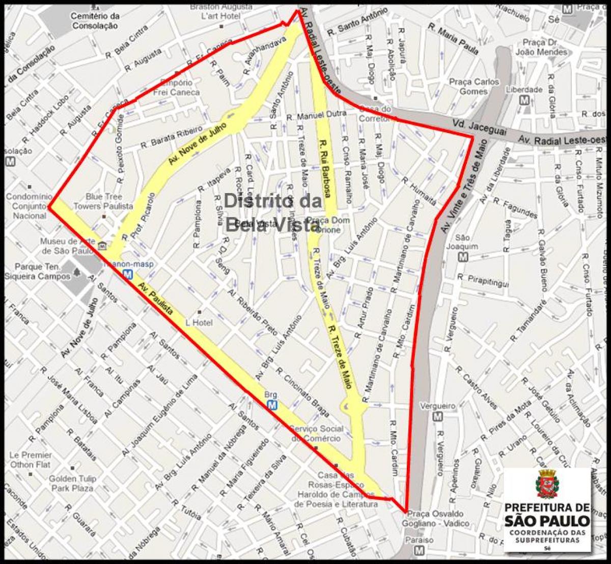 Kaart van São Paulo, Bela Vista