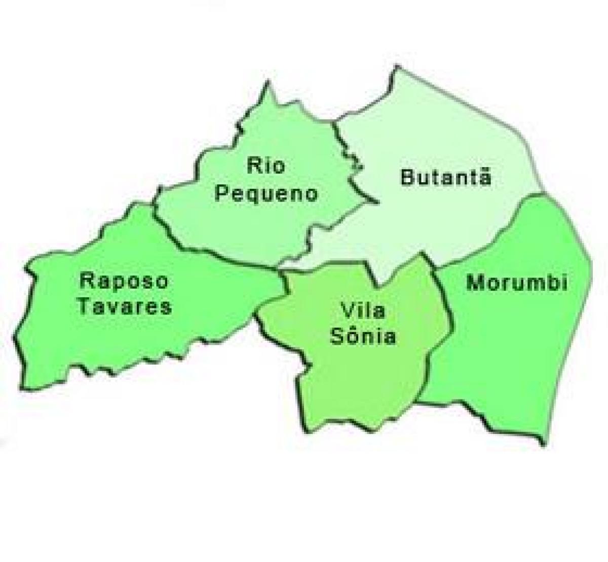 Kaart van Butantã sub-prefectuur