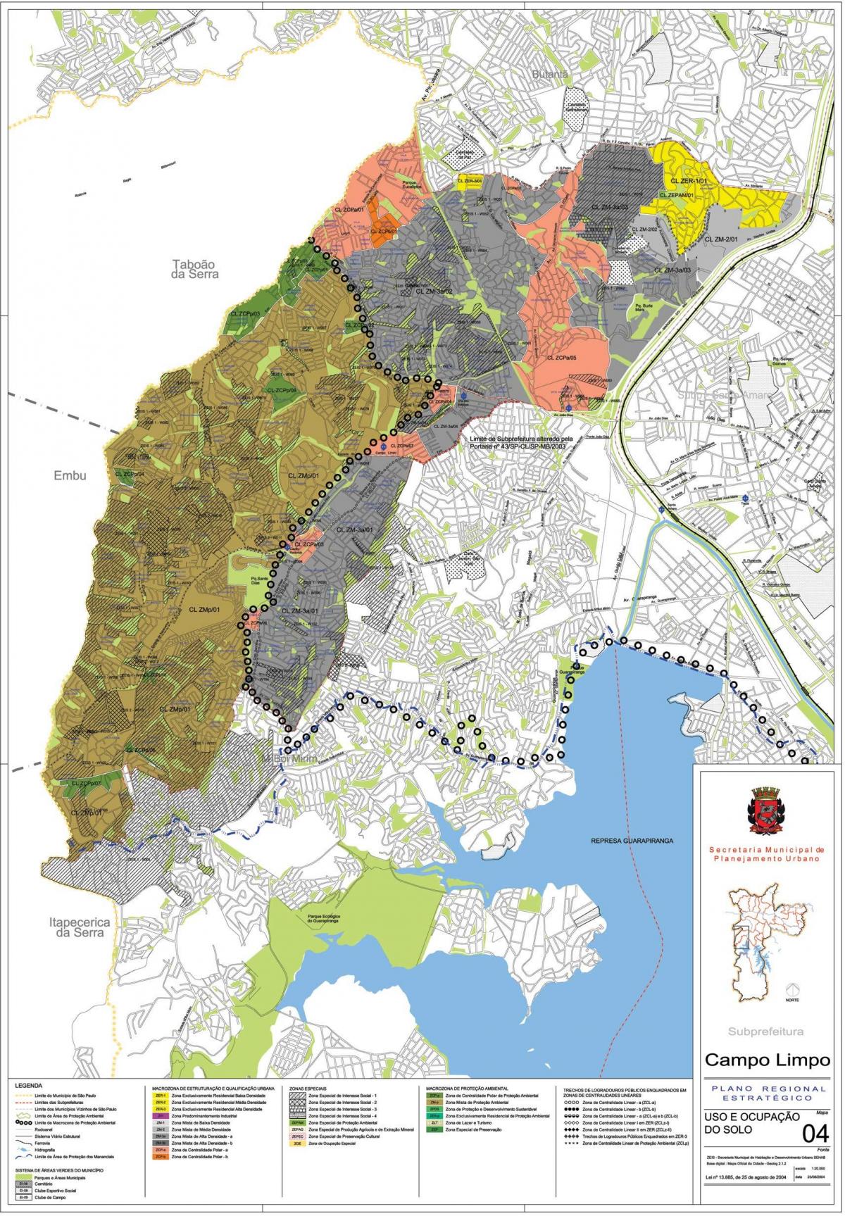 Kaart van Campo Limpo São Paulo - Bezetting van de bodem