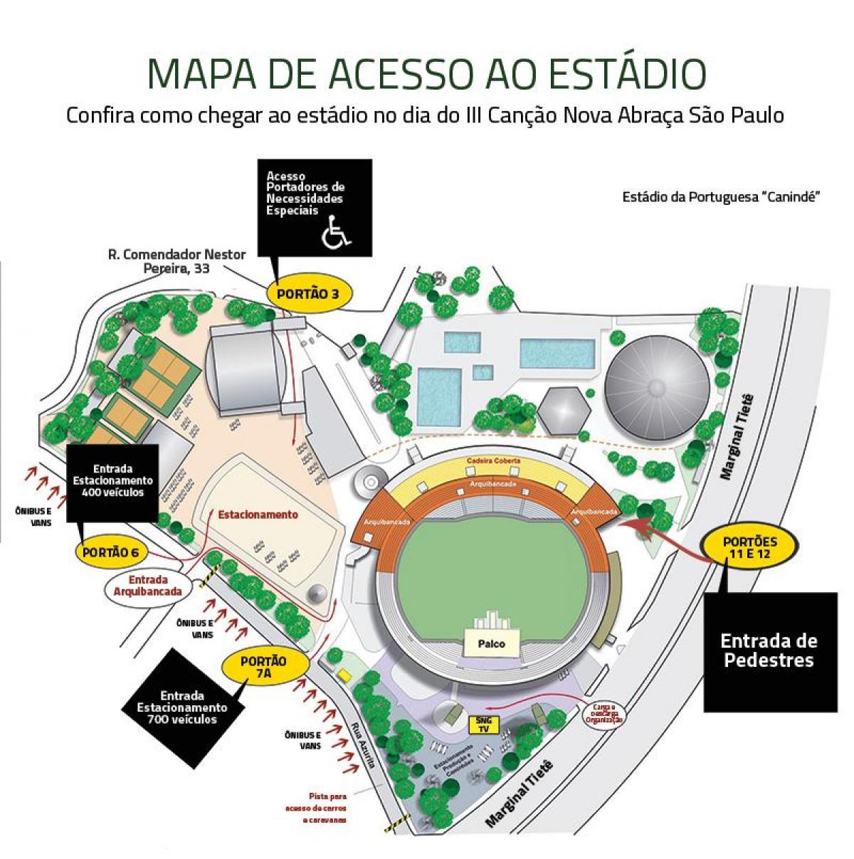 Kaart van Canindé stadion