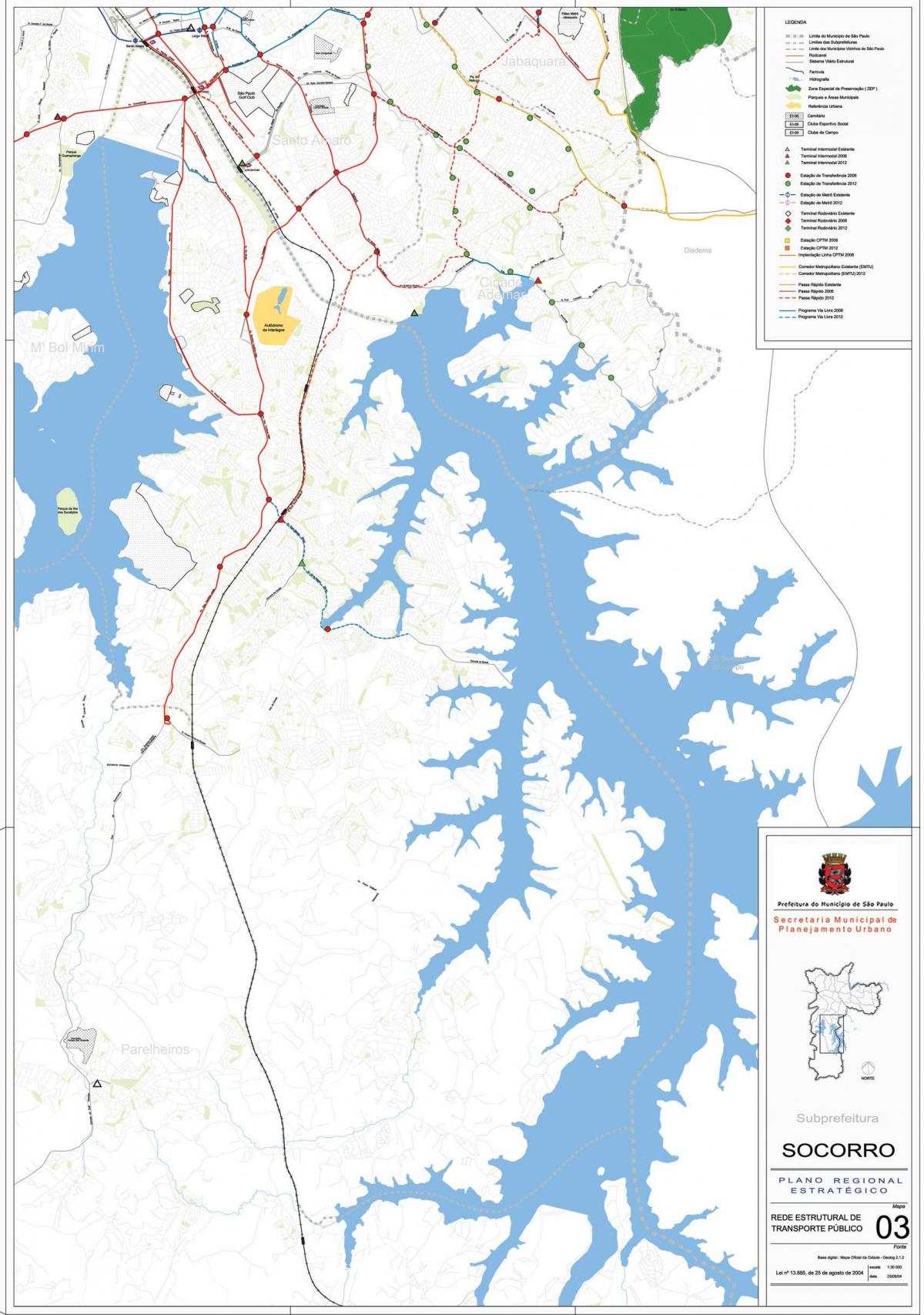 Kaart van Capela do Socorro São Paulo - het Openbaar vervoer