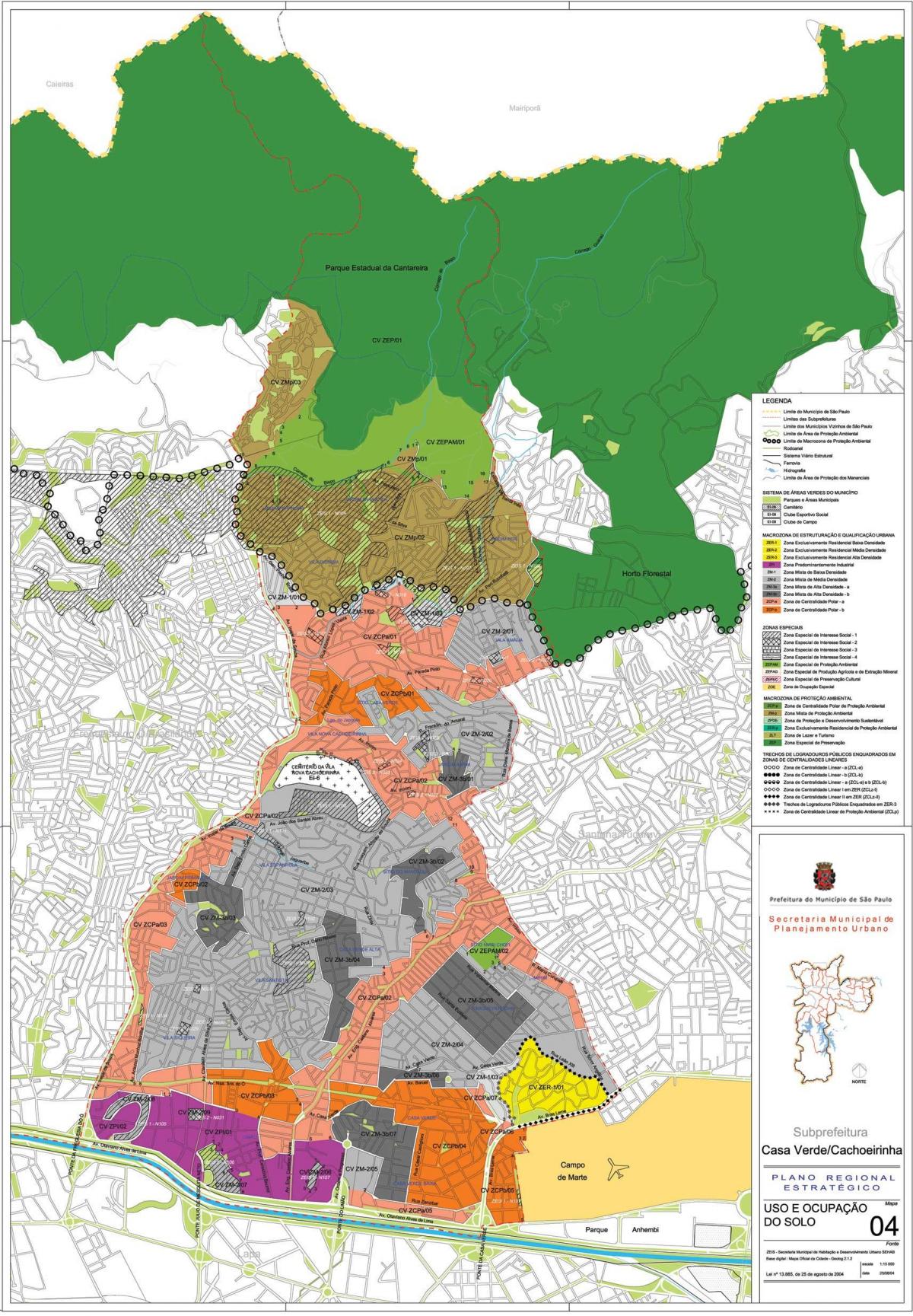 Kaart van Casa Verde São Paulo - Bezetting van de bodem