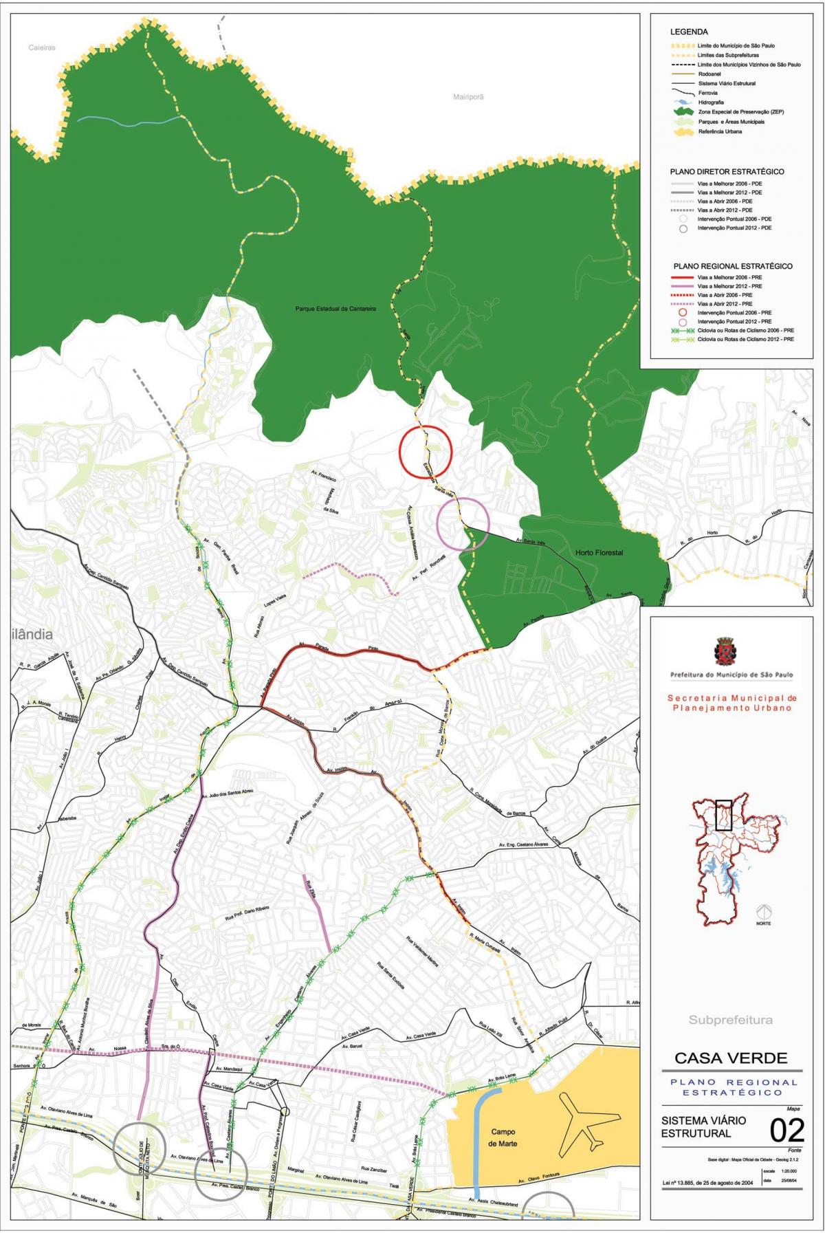 Kaart van Casa Verde São Paulo - Wegen