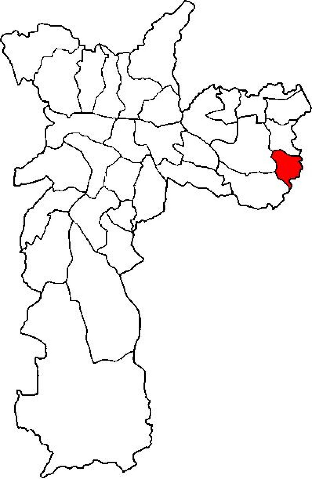 Kaart van Cidade Tiradentes wijk