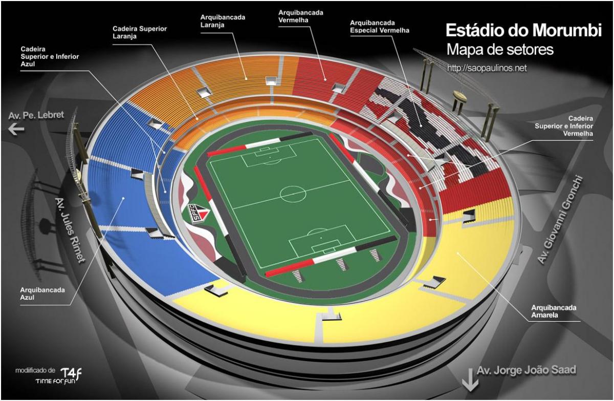 Kaart van Cícero-Pompeu de Toledo São Paulo stadion