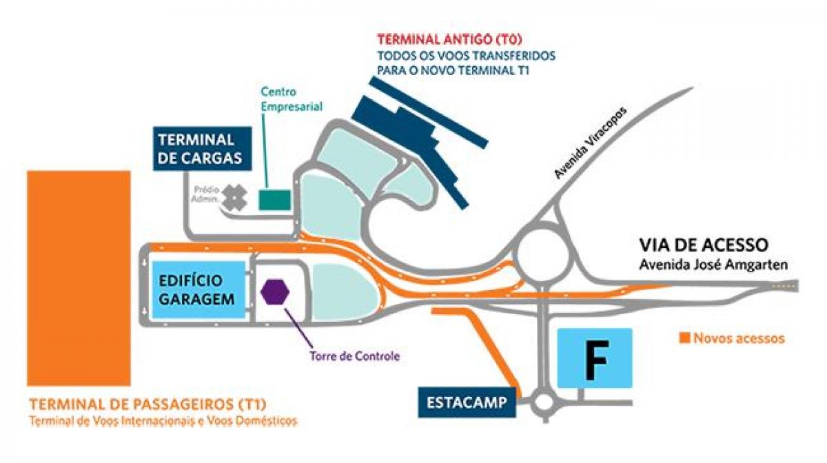 Kaart van de internationale luchthaven Viracopos parkeergelegenheid
