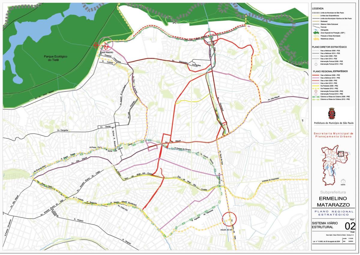Kaart van Ermelino Matarazzo São Paulo - Wegen