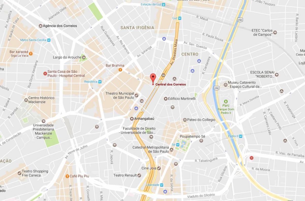 Kaart van het Palácio dos Correios São Paulo