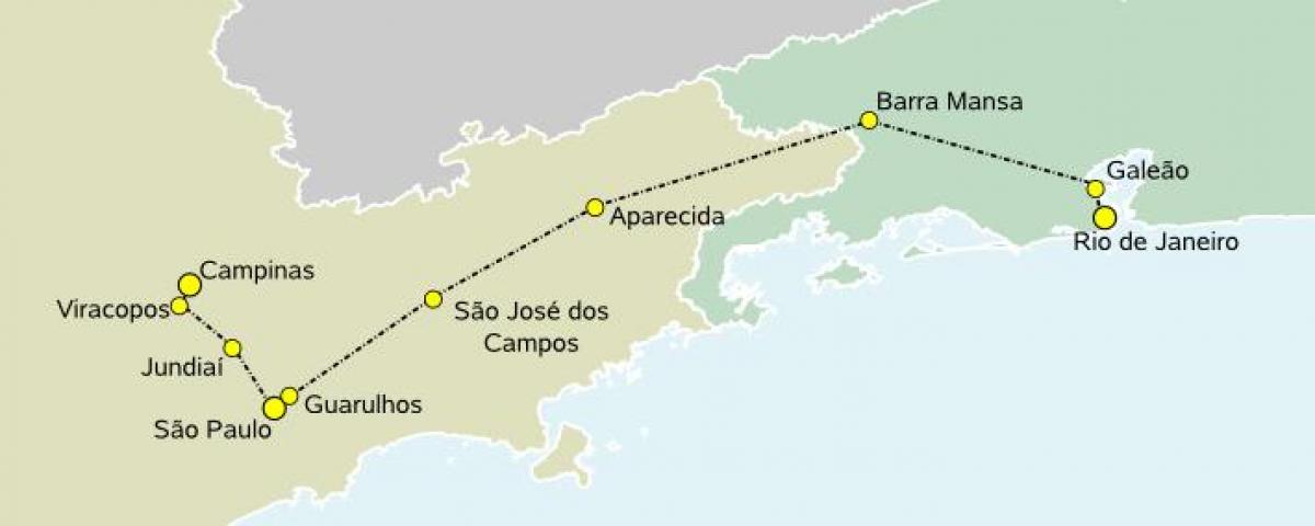 Kaart van high-speed trein São Paulo