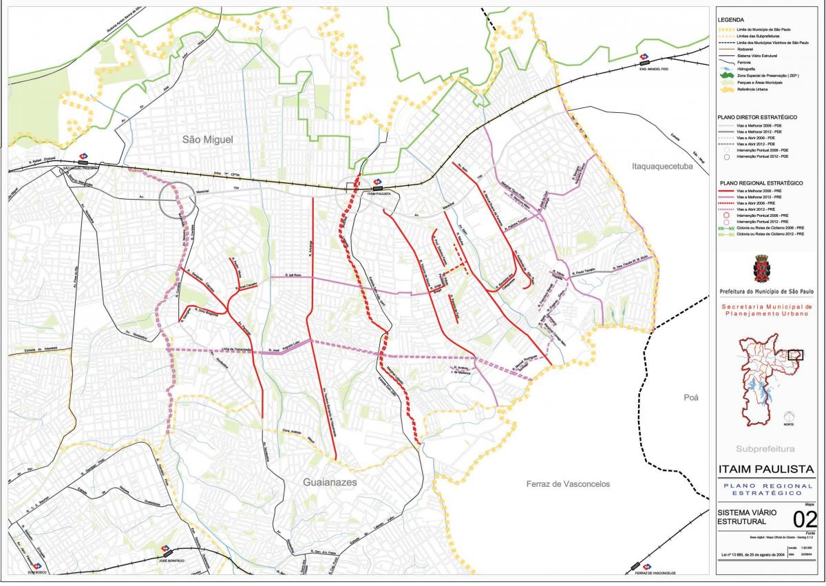 Kaart van Itaim Paulista - Vila Curuçá São Paulo - Wegen