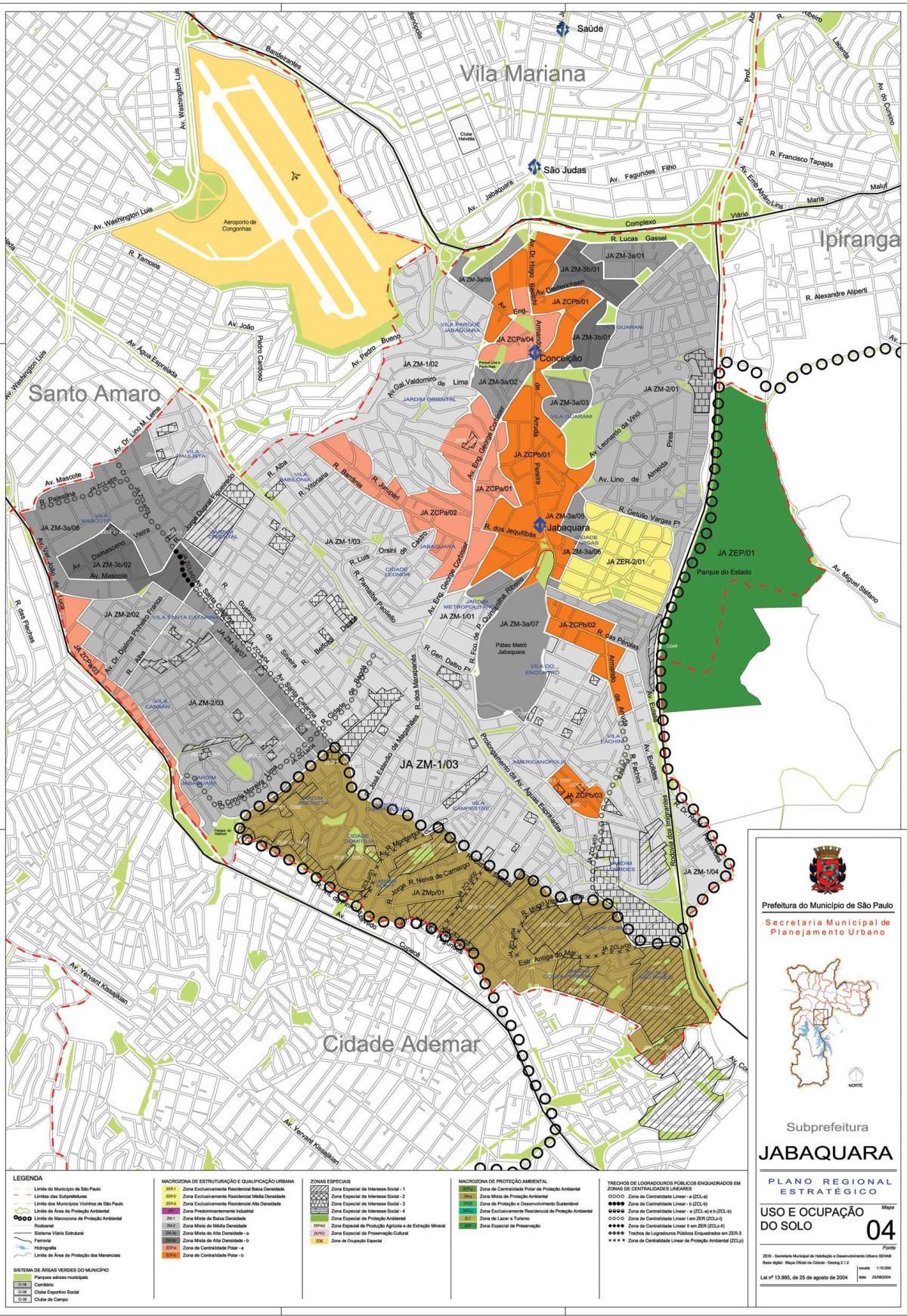 Kaart van Jabaquara São Paulo - Bezetting van de bodem