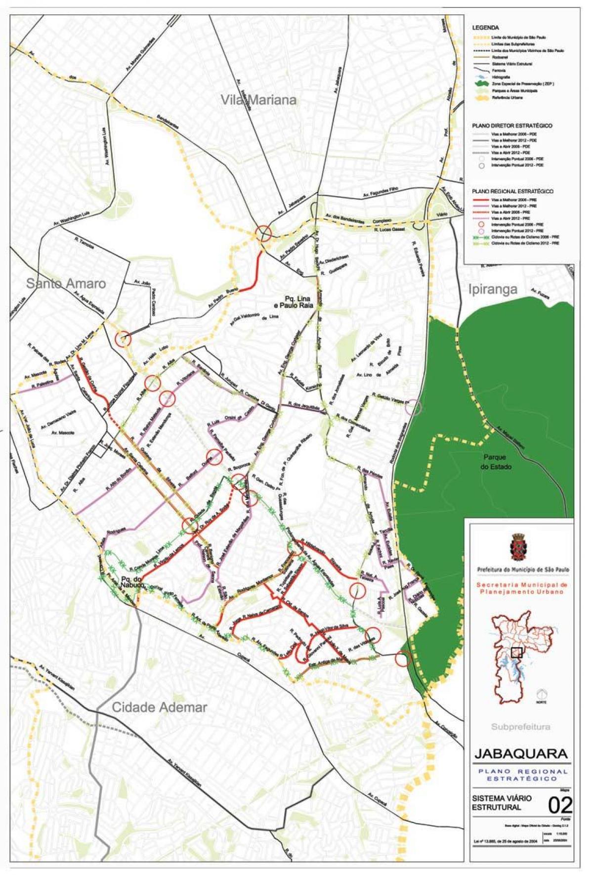 Kaart van Jabaquara São Paulo - Wegen