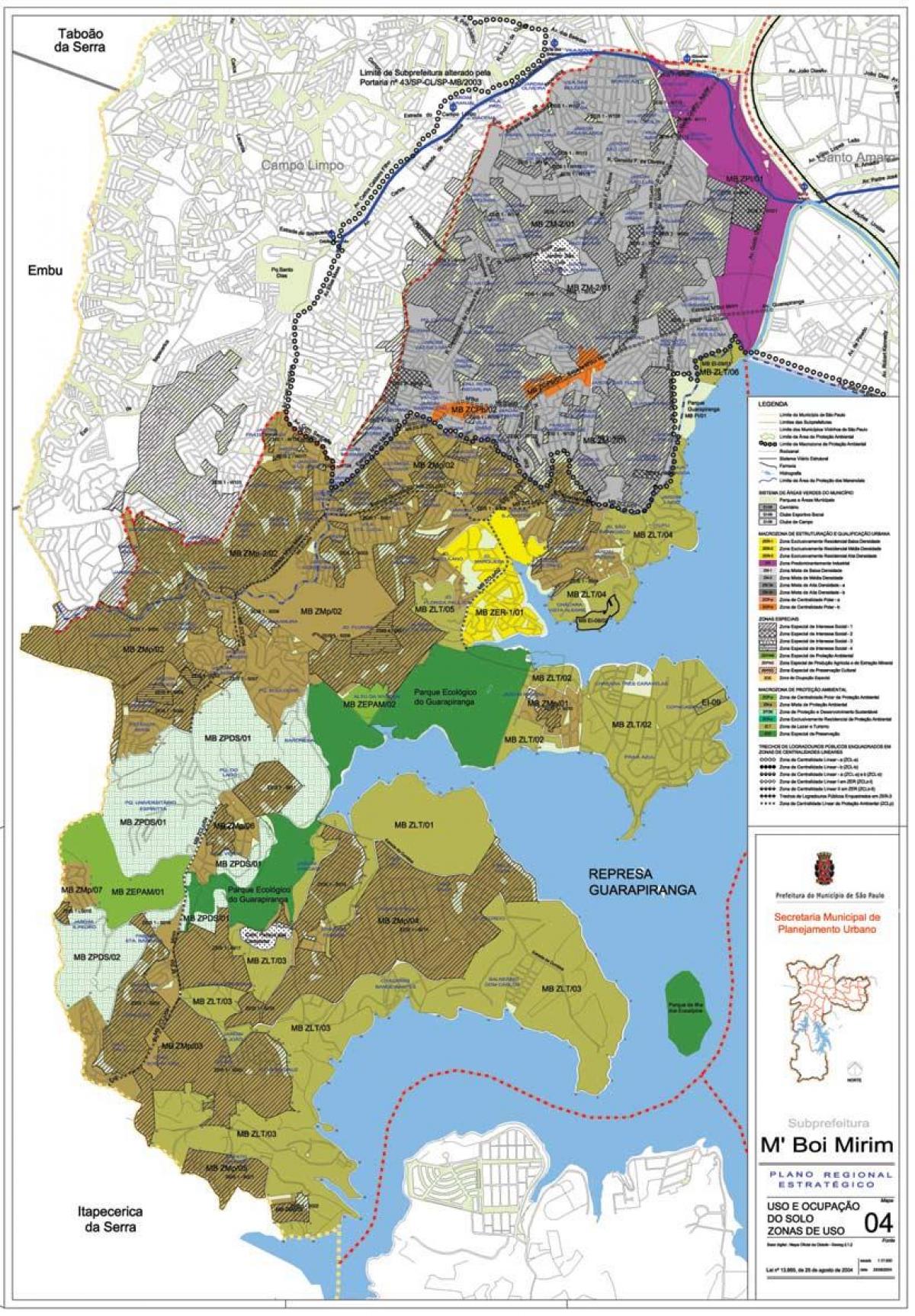Kaart van M'Boi Mirim São Paulo - Bezetting van de bodem