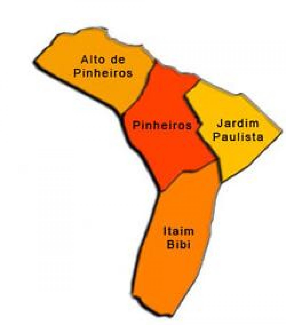 Kaart van Pinheiros sub-prefectuur