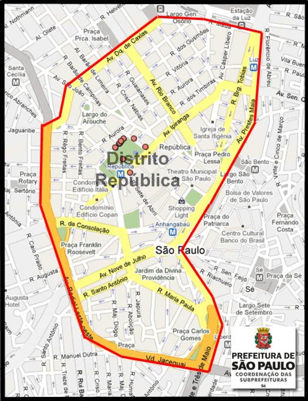 Kaart van het República-São Paulo