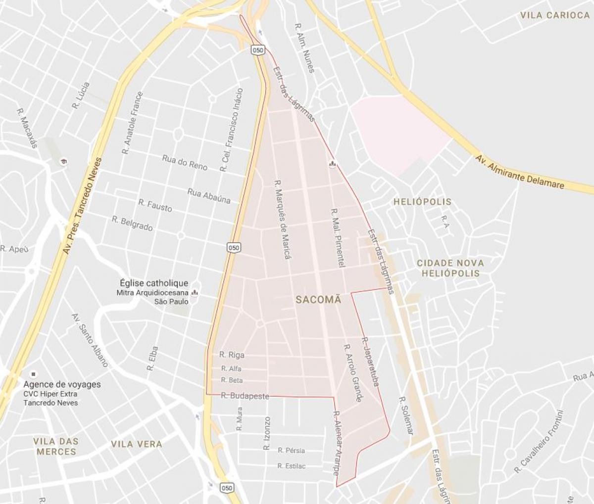 Kaart van Sacomã São Paulo