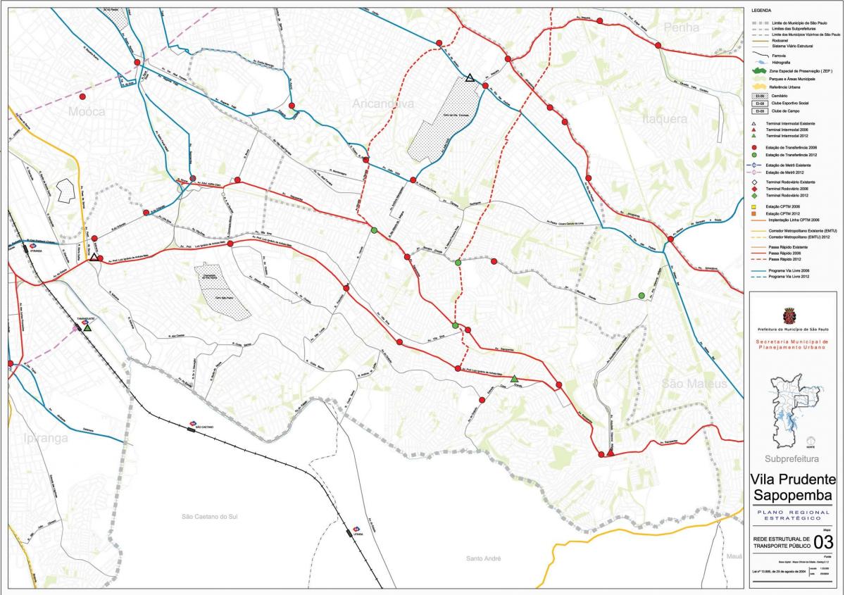 Kaart van Sapopembra São Paulo - het Openbaar vervoer