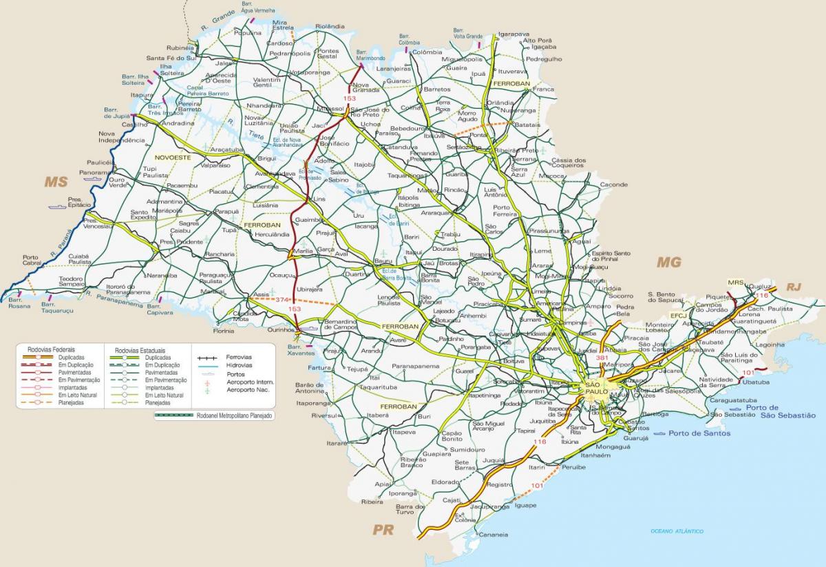 Kaart van de SP-vervoer