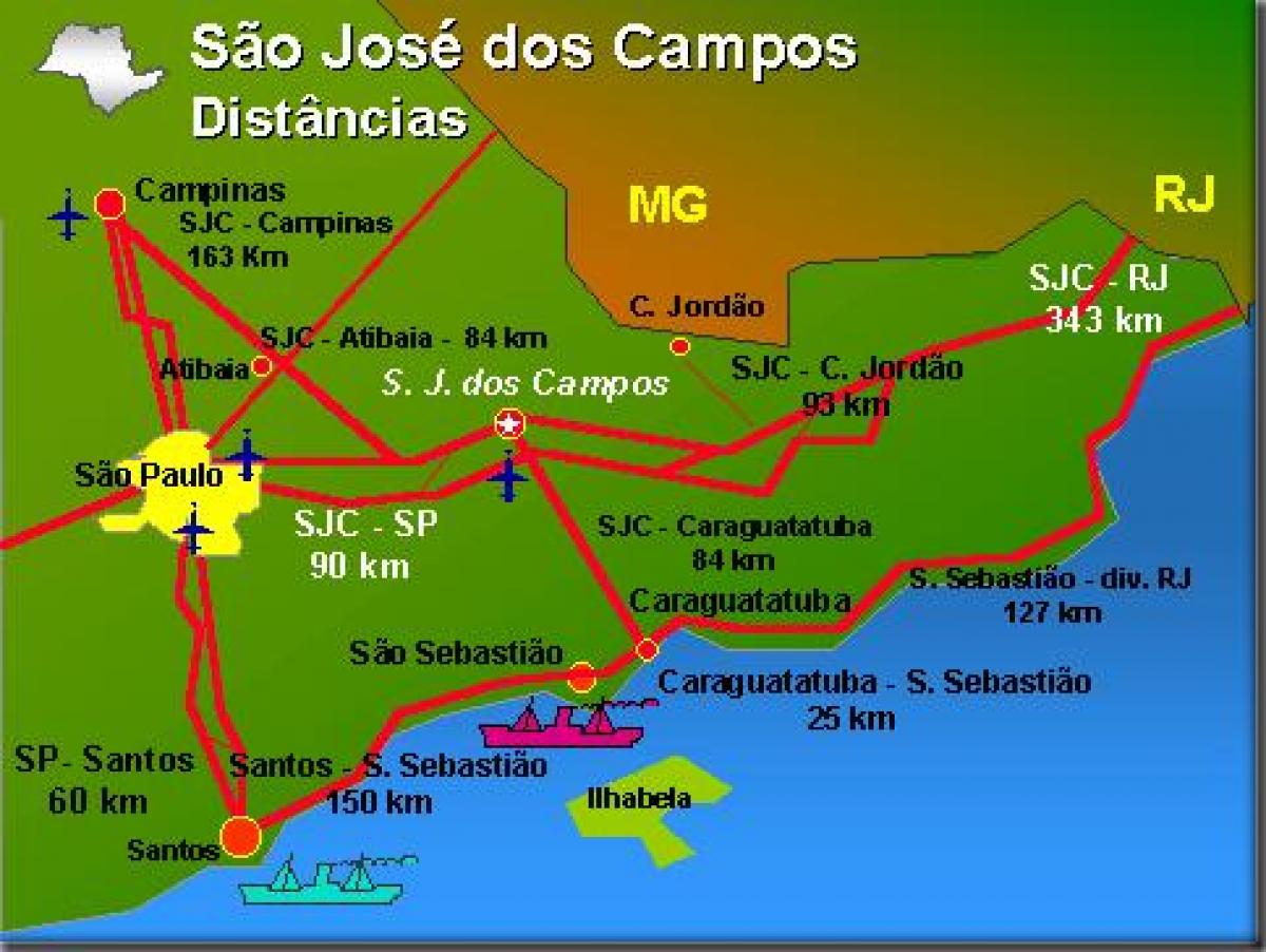 Kaart van São José dos Campos vliegveld