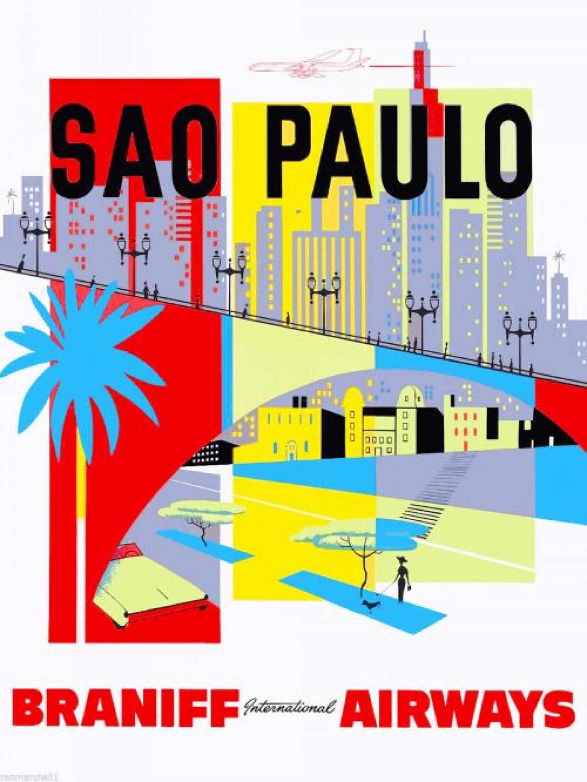 Kaart van São Paulo behang