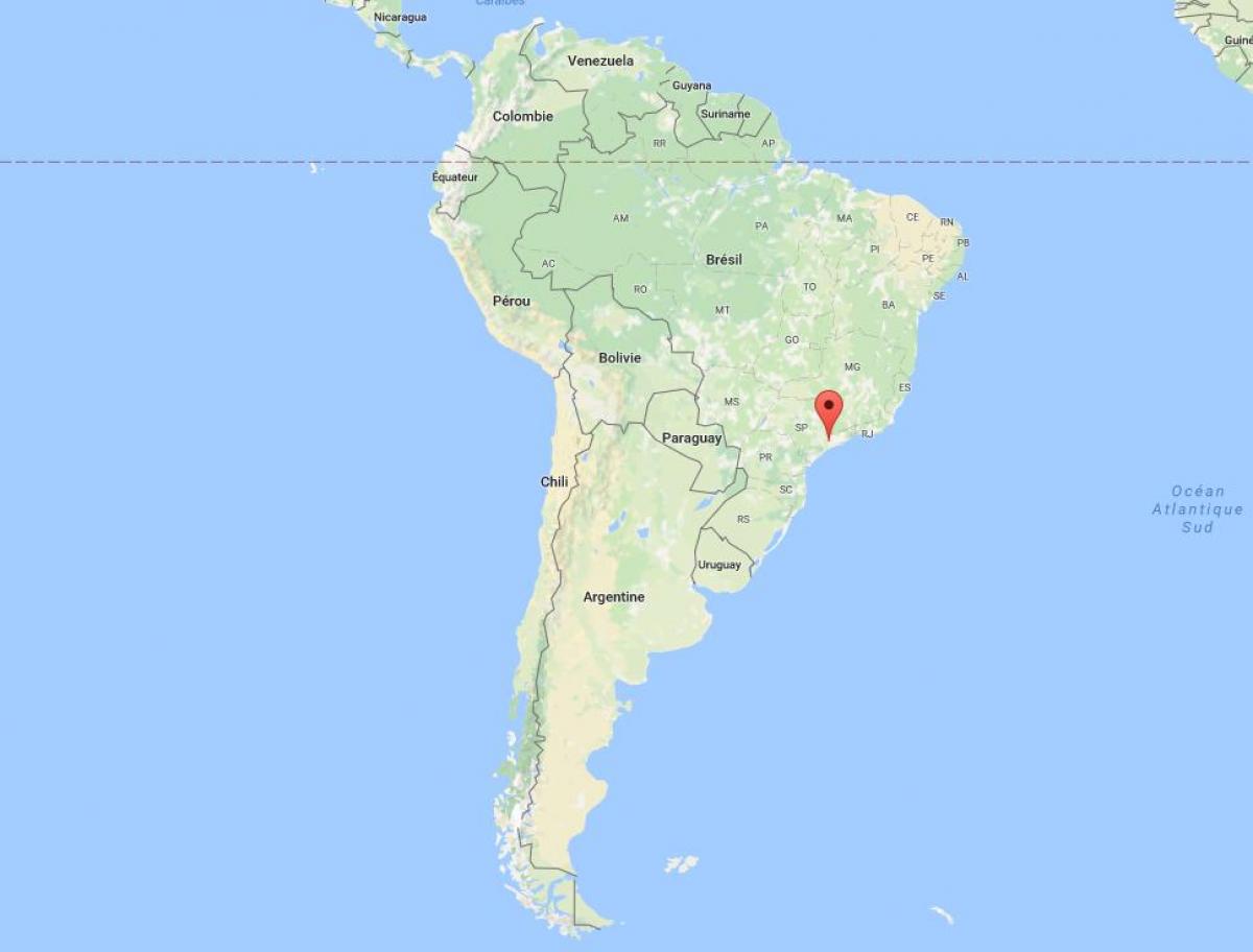 Kaart van São Paulo in Zuid-Amerika
