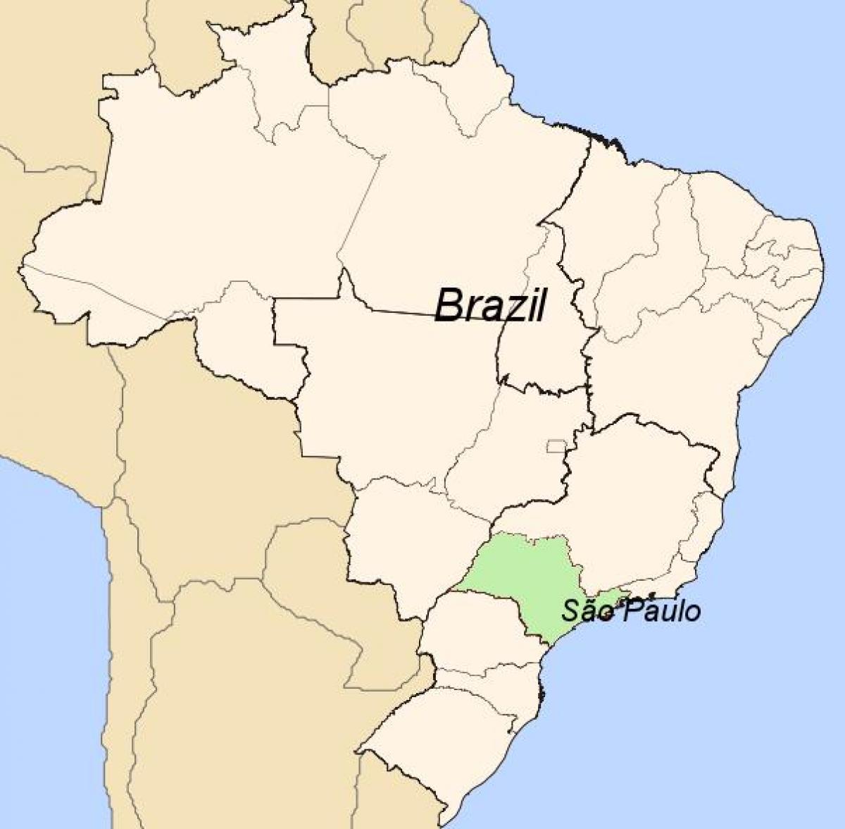 Kaart van São Paulo op Brazilië