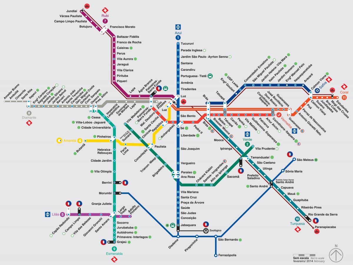 Kaart van São Paulo transporten