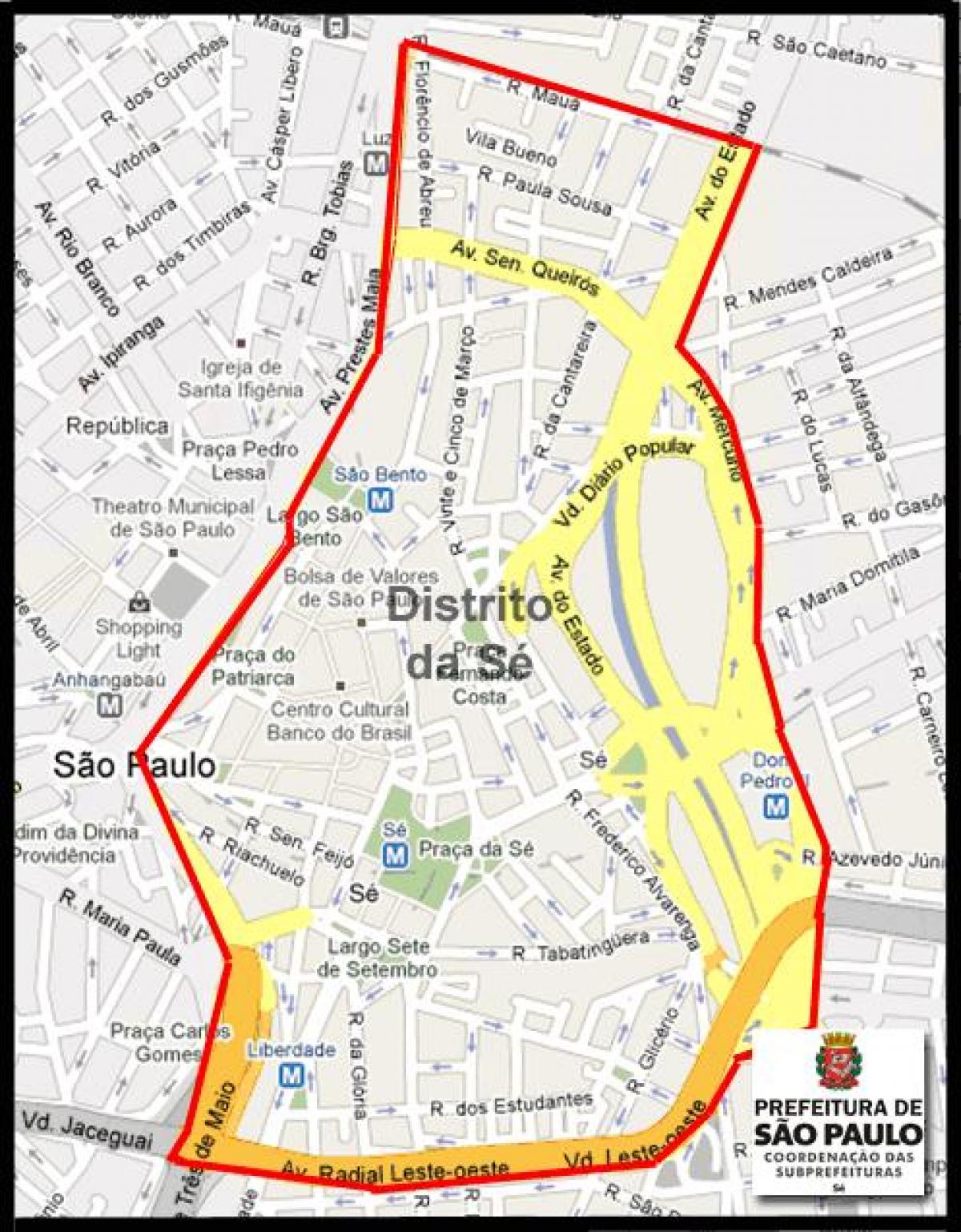 Kaart van Sé São Paulo