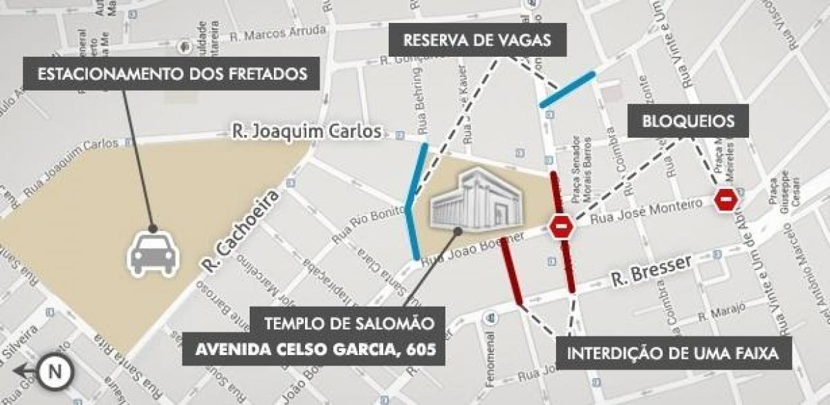 Kaart van Tempel van Salomo São Paulo