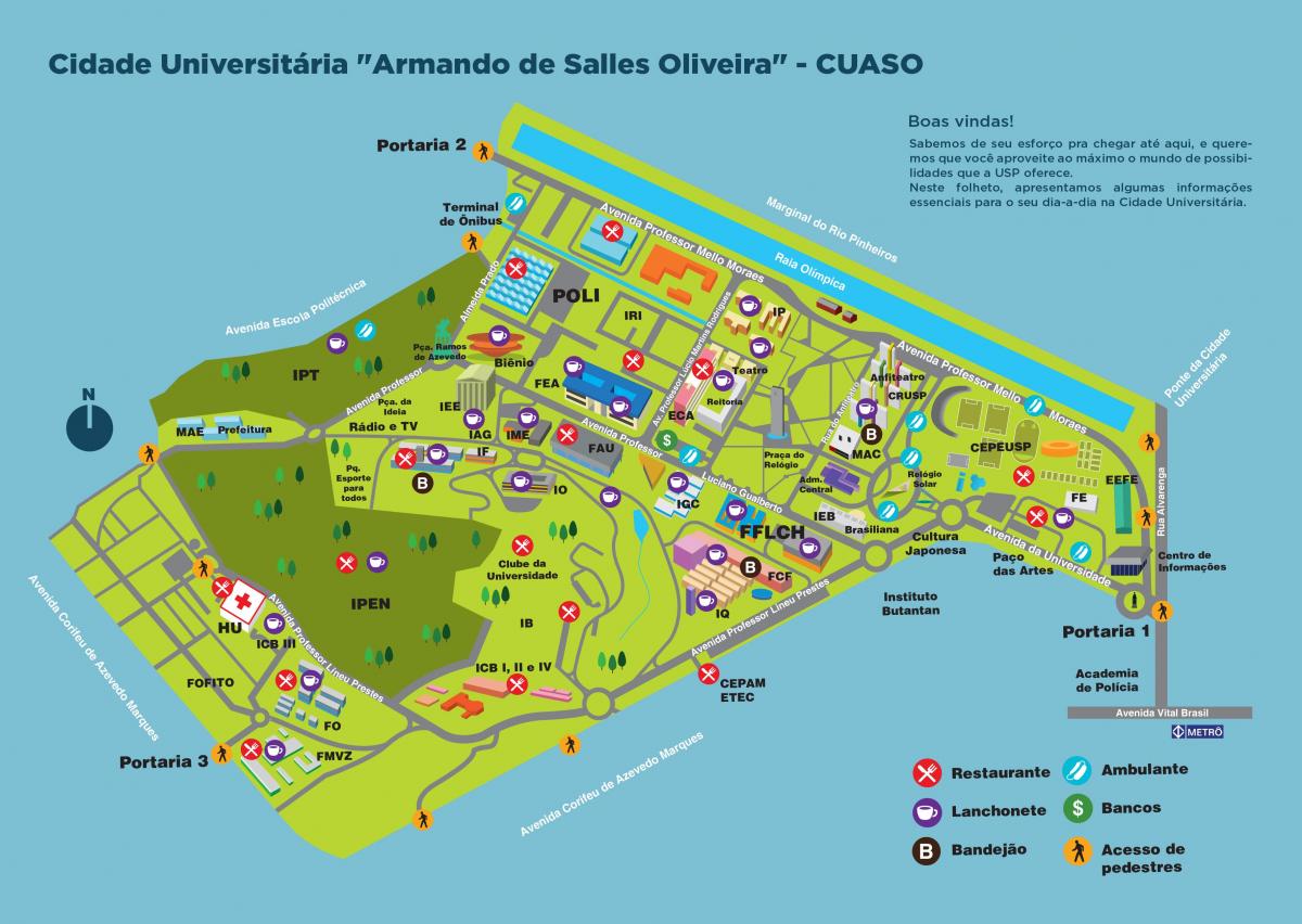 Kaart van de universiteit van Armando de Salles Oliveira - CUASO