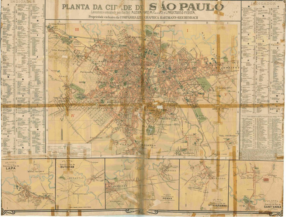 Kaart van de voormalige São Paulo - 1913