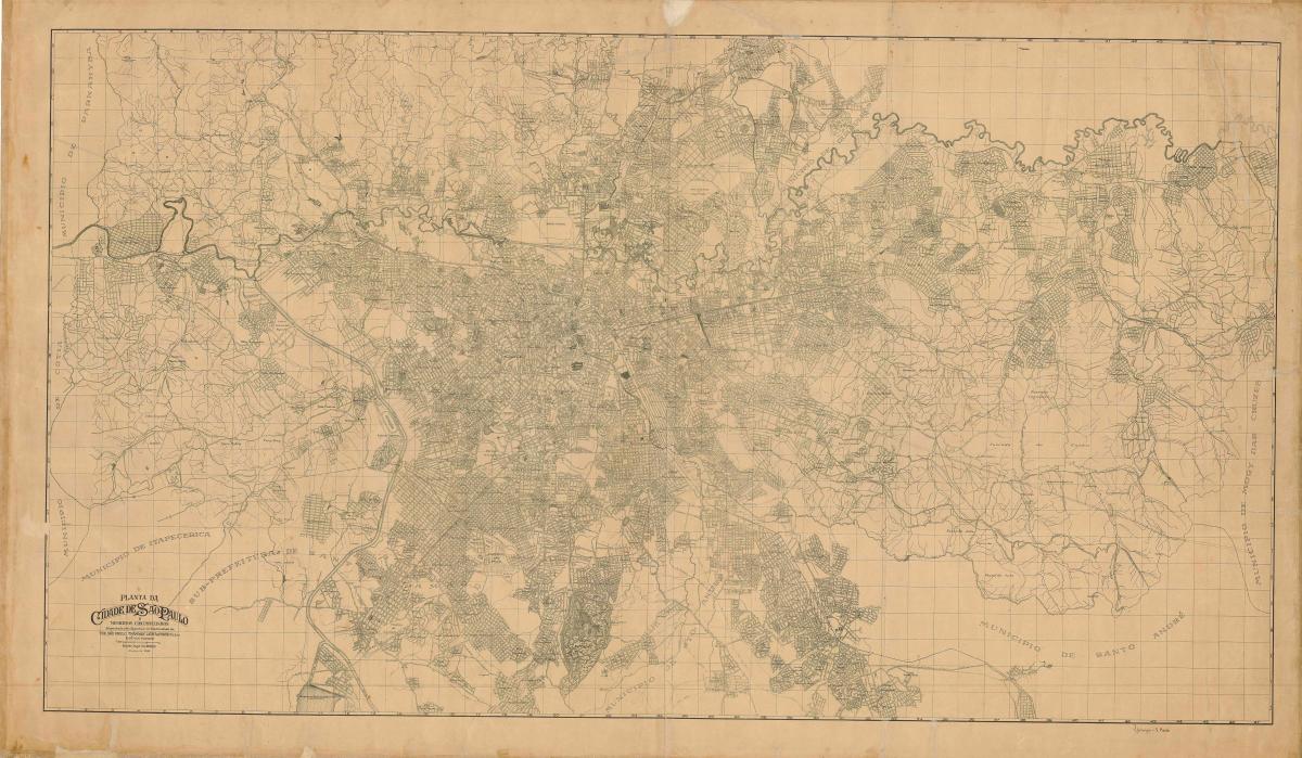 Kaart van de voormalige São Paulo - 1943