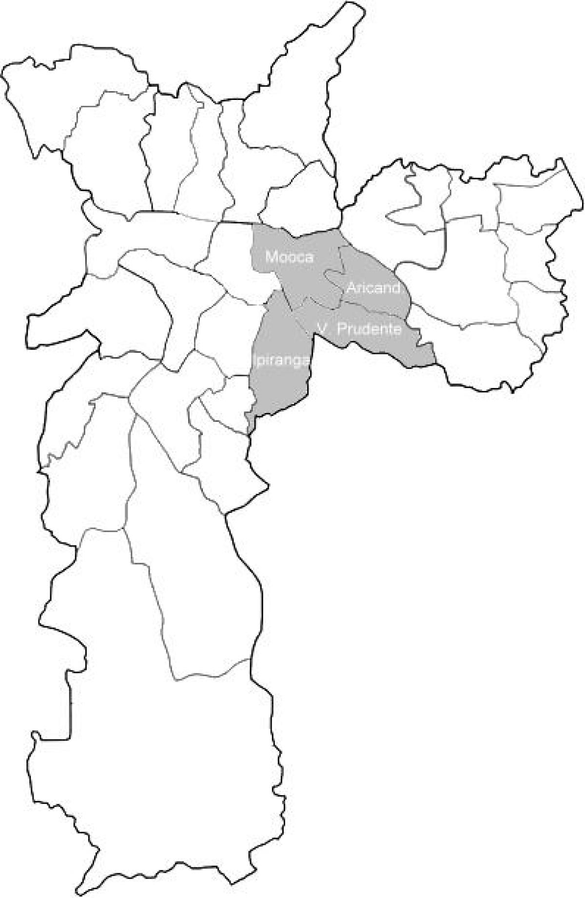 Kaart van zone Sudeste São Paulo