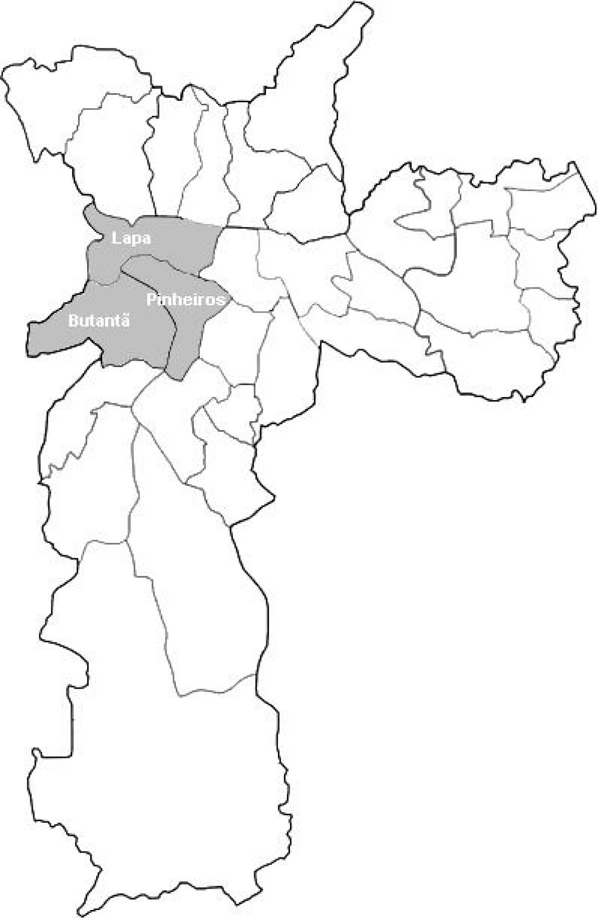 Kaart van de zone West São Paulo