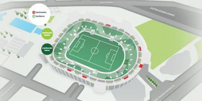 Kaart van Allianz Parque - Bovenste tribunes