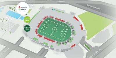 Kaart van Allianz Parque - Onderste tribunes