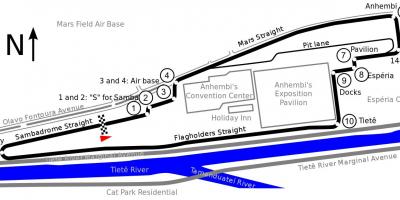 Kaart van het Circuit van Anhembi São Paulo