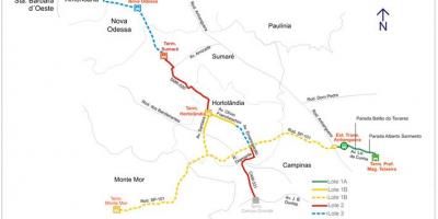Kaart van corredor metropolitano Biléo Soares