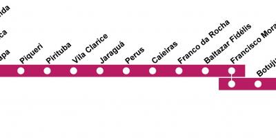 Kaart van CPTM São Paulo - Line 7 - Ruby