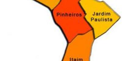 Kaart van Pinheiros sub-prefectuur