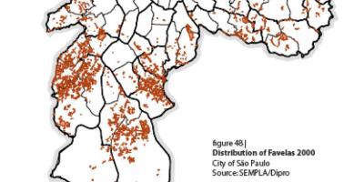 Kaart van São Paulo favela ' s