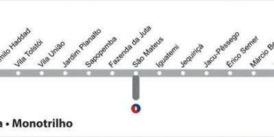 Kaart van São Paulo metro - Lijn 15 - Zilver