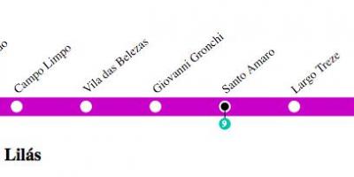 Kaart van São Paulo metro - Lijn 5 - Lila