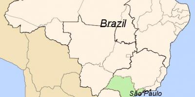 Kaart van São Paulo op Brazilië