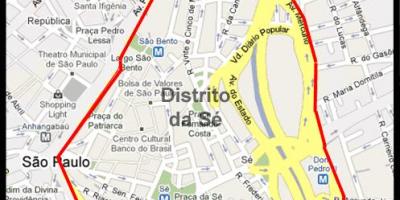 Kaart van Sé São Paulo