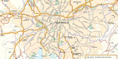 Kaart van toegangswegen São Paulo